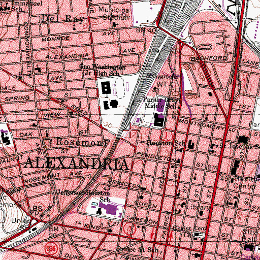 Topographic Map of Braddock Road Subway Station, VA