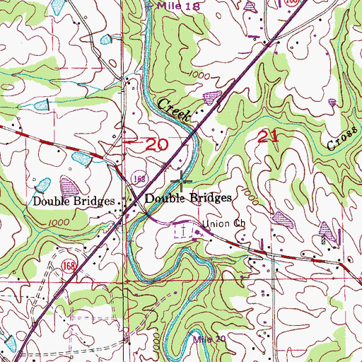 Topographic Map of Cross Creek, AL