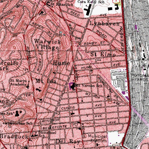 Topographic Map of Colesanto Park, VA