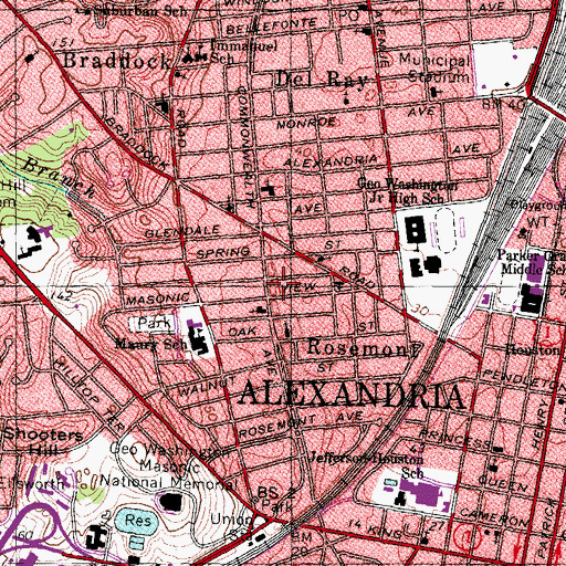 Topographic Map of Jehovahs Witnesses Church, VA