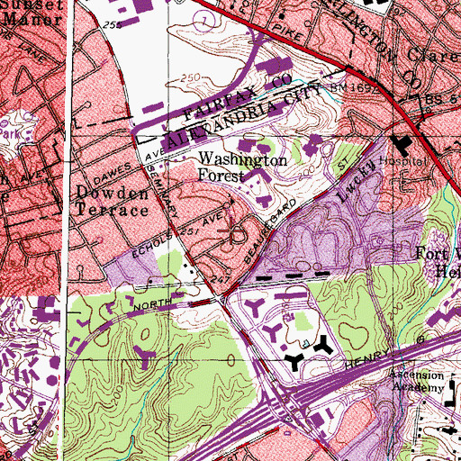 Topographic Map of Saint James United Methodist Church, VA