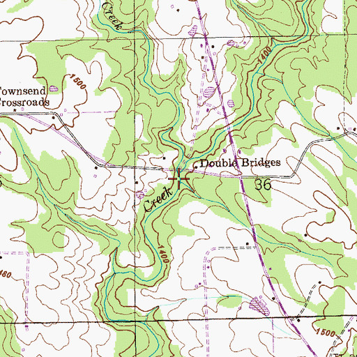 Topographic Map of Crow Creek, AL