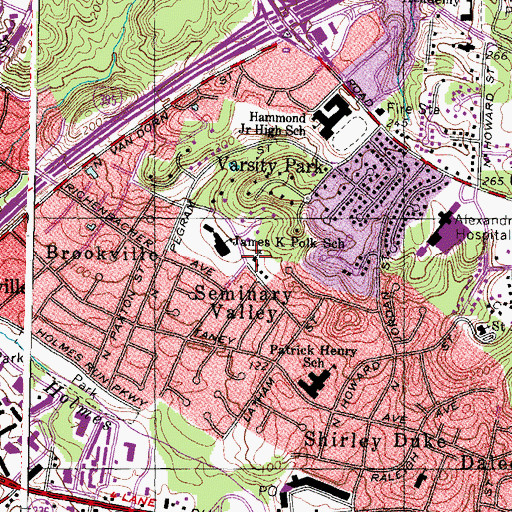 Topographic Map of Alexandria Free Methodist Church, VA