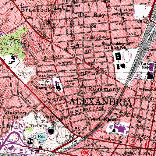 Topographic Map of Baptist Temple Church, VA