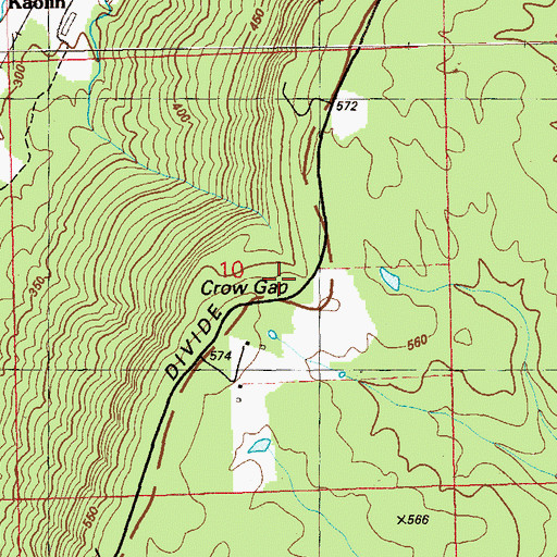 Topographic Map of Crow Gap, AL