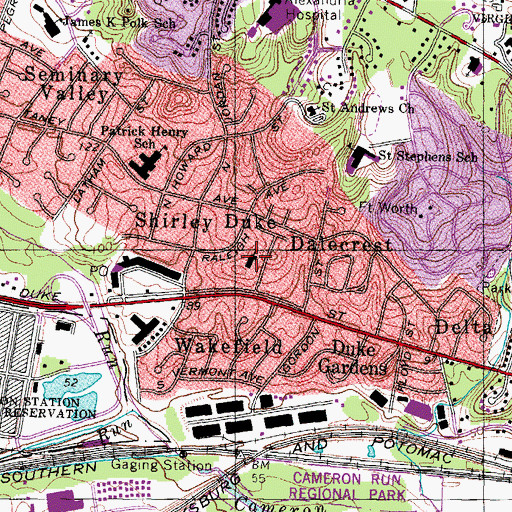 Topographic Map of Duke Street Baptist Church, VA