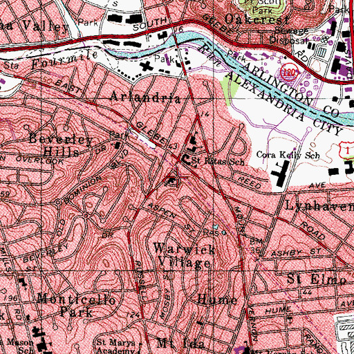 Topographic Map of Grace Episcopal Church, VA