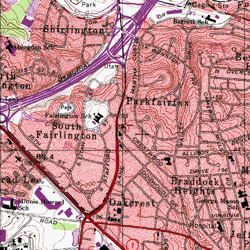 Topographic Map of Fair-Park Baptist Church, VA