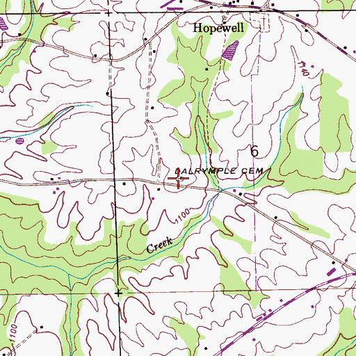 Topographic Map of Dalrymple Cemetery, AL