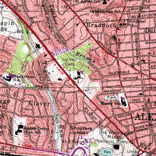 Topographic Map of First Christian Church, VA