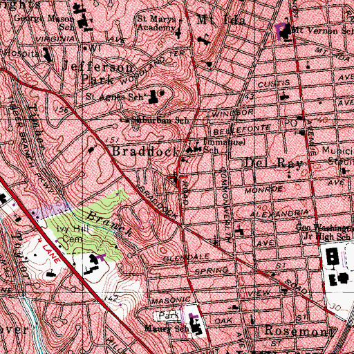 Topographic Map of Emmanuel Episcopal Church, VA