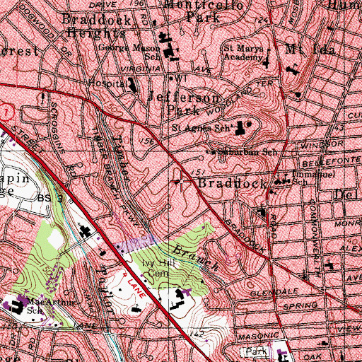 Topographic Map of First Assembly of God Church, VA