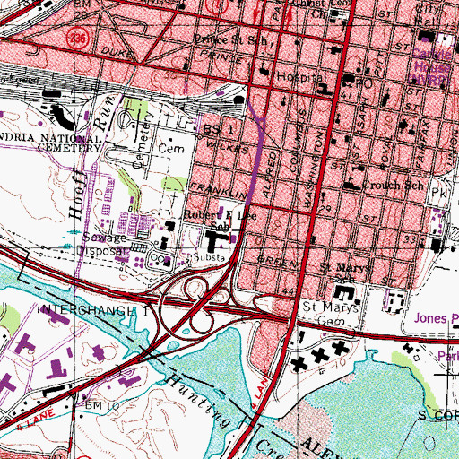 Topographic Map of Nannie J Lee Community Center, VA
