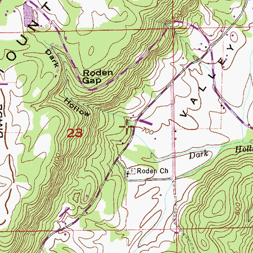Topographic Map of Dark Hollow, AL