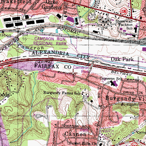 Topographic Map of Water Slide, VA