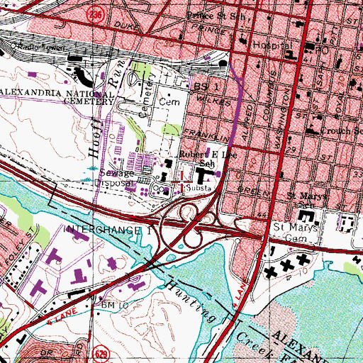 Topographic Map of Alexandria Animal Shelter, VA