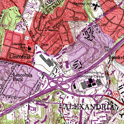 Topographic Map of Lincolnia Post Office, VA