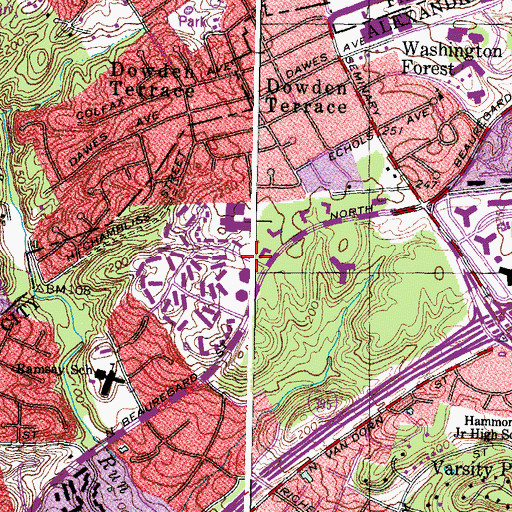 Topographic Map of Mark Center Office Industrial Park, VA