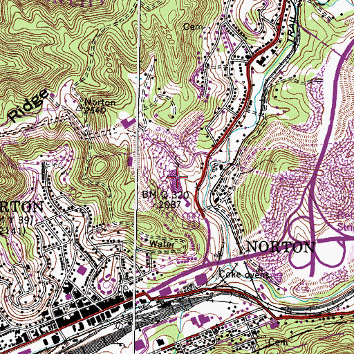 Topographic Map of Norton Elementary and Middle School, VA
