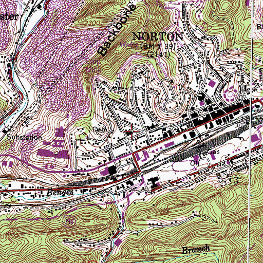 Topographic Map of Saint Marys Catholic Church, VA