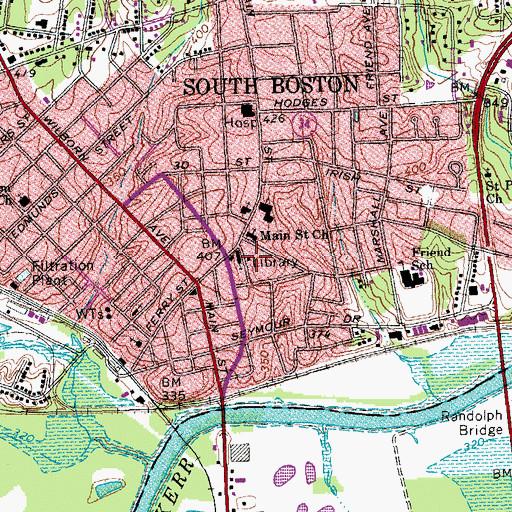 Topographic Map of Carrington Memorial Library, VA