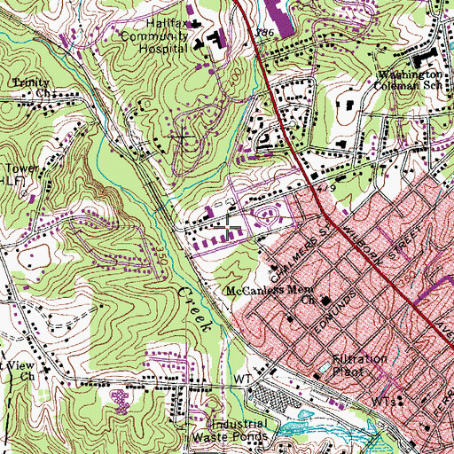 Topographic Map of Halifax County Fairgrounds, VA