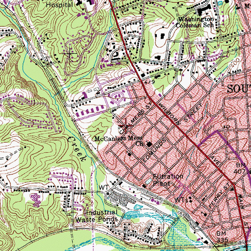 Topographic Map of Second Baptist Church, VA