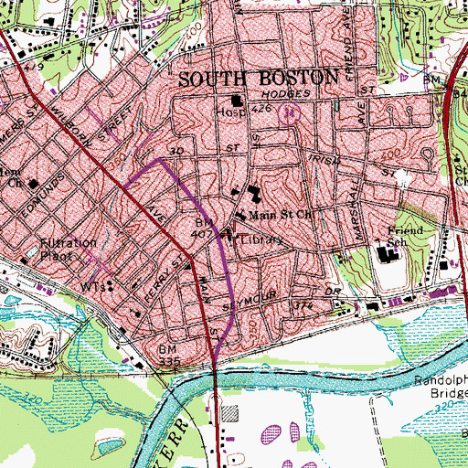 Topographic Map of Trinity Episcopal Church, VA
