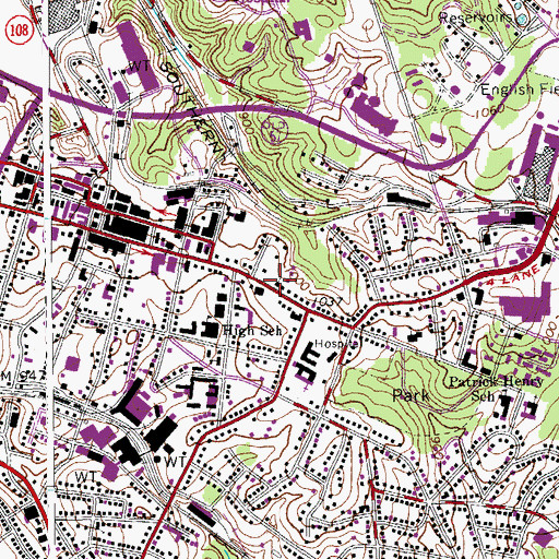Topographic Map of Christ Episcopal Church, VA