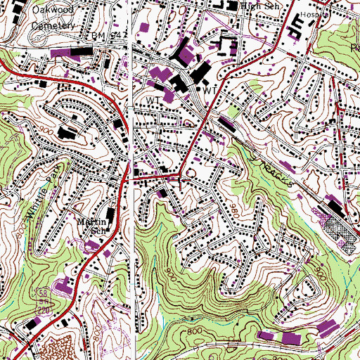 Topographic Map of Church of Christ, VA