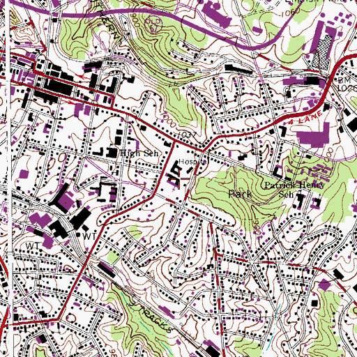 Topographic Map of First Baptist Church, VA