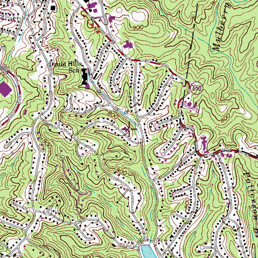 Topographic Map of Forest Hills Presbyterian Church, VA