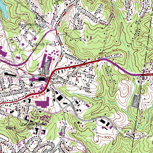 Topographic Map of Hilltop, VA