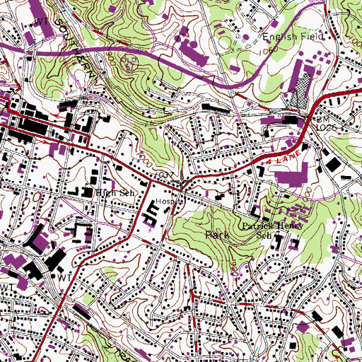 Topographic Map of Kingdom Hall of Jehovahs Witnesses, VA