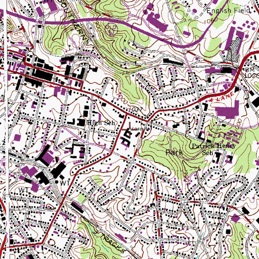Topographic Map of Martinsville General Hospital, VA