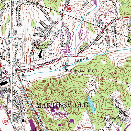 Topographic Map of North Fork Jones Creek, VA