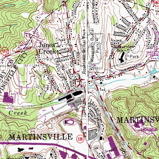 Topographic Map of North Martinsville Pentecostal Holiness Church, VA