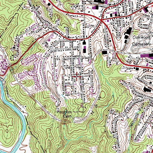 Topographic Map of Pilgrim Baptist Church, VA