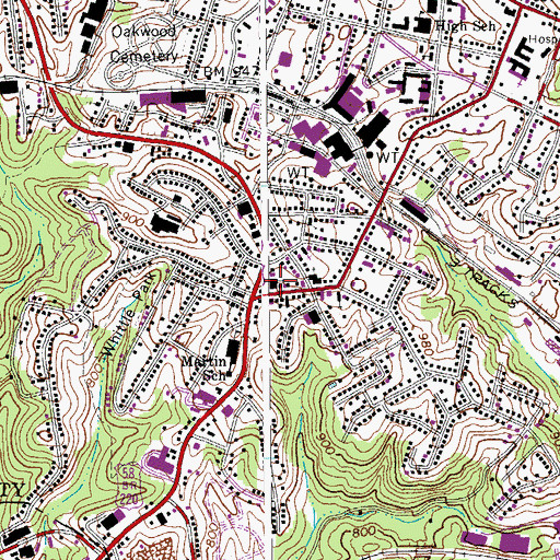 Topographic Map of Starling Avenue Baptist Church, VA