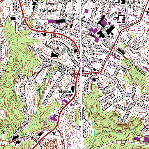 Topographic Map of Trinity Friends Church, VA