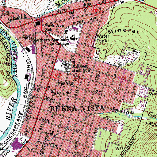 Topographic Map of Christ Episcopal Church, VA