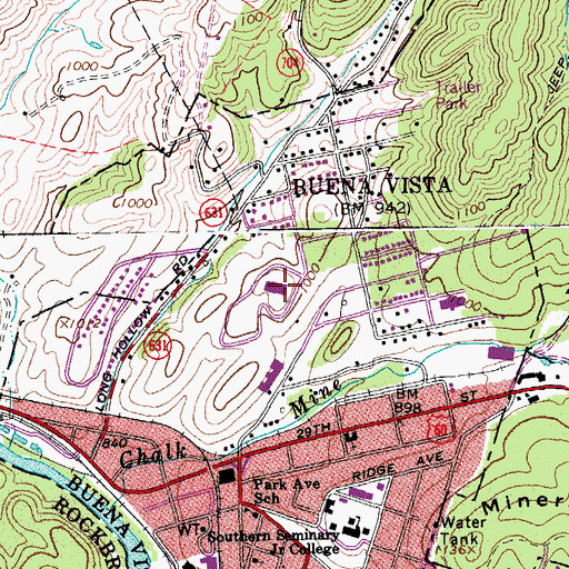 Topographic Map of F W Kling Jr Elementary School, VA