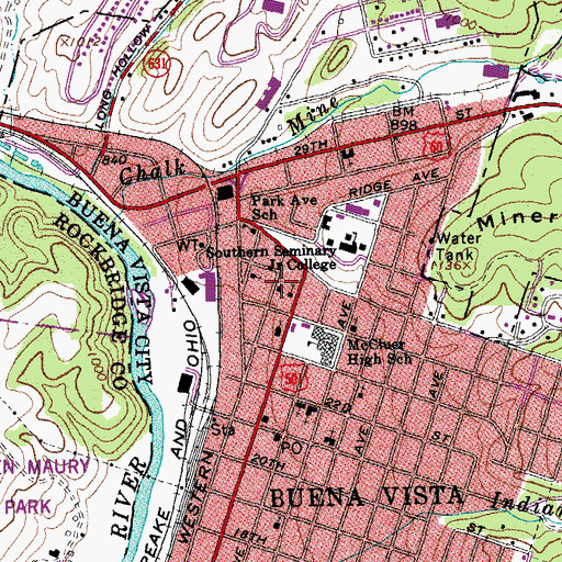 Topographic Map of Peoples Memorial United Methodist Church, VA