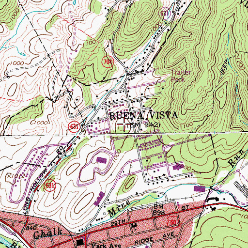 Topographic Map of Shenandoah Valley Health Care Center, VA