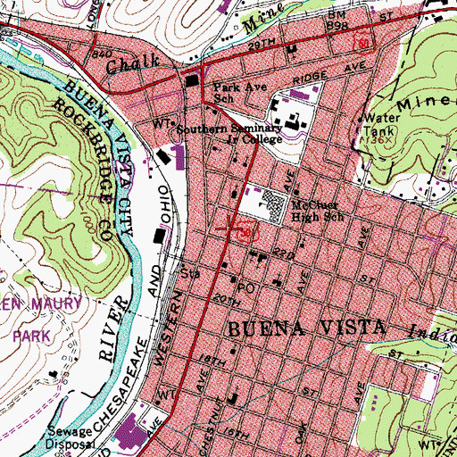 Topographic Map of The Peoples Baptist Church, VA