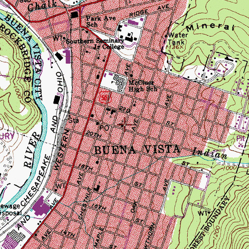 Topographic Map of Saint Johns United Methodist Church, VA