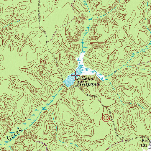 Topographic Map of Allens Millpond, VA