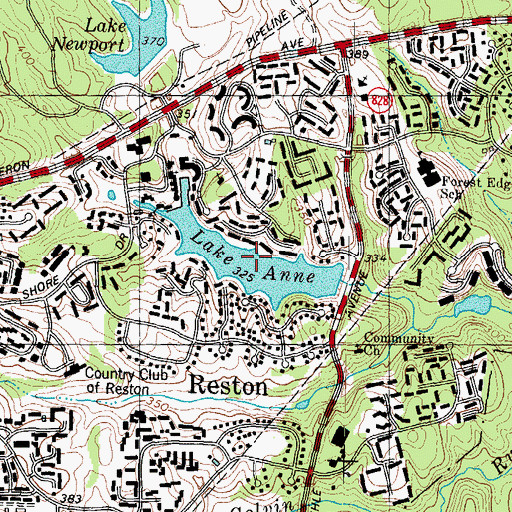 Topographic Map of Lake Anne, VA