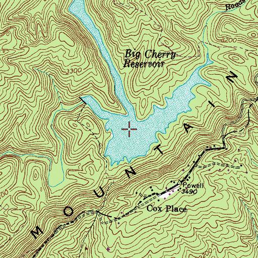 Topographic Map of Big Cherry Reservoir, VA