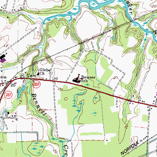 Topographic Map of Florence Bowser Elementary School, VA